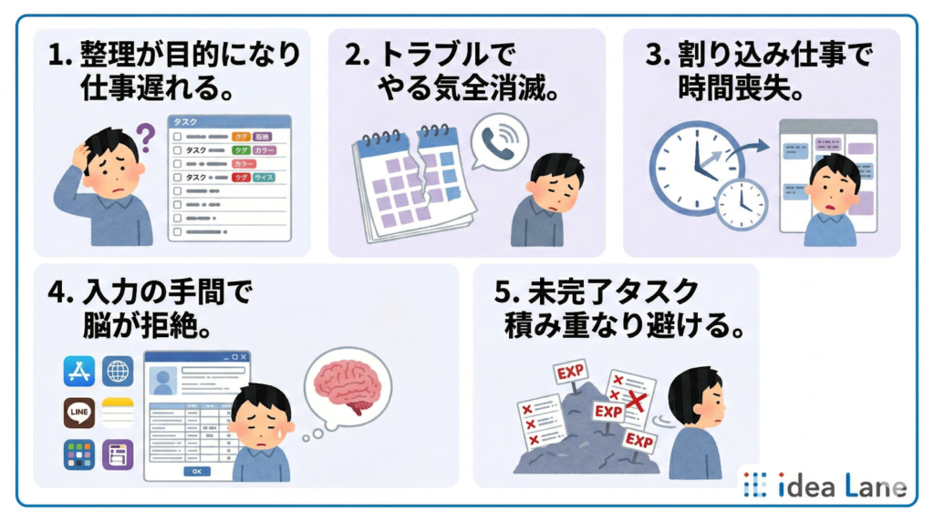 タスク管理が続かない人に多い挫折パターン5つ