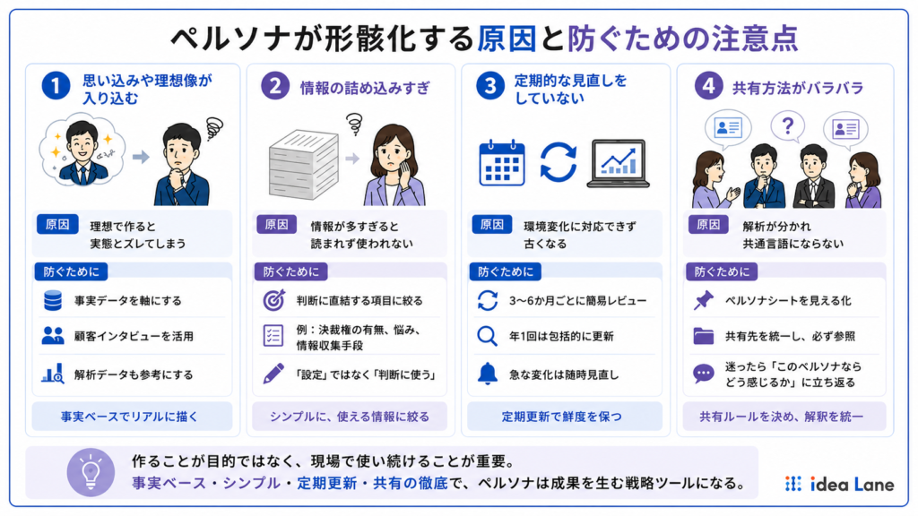 ペルソナが形骸化する原因と防ぐための注意点