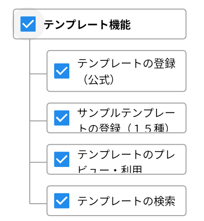 ツリー状のチェックボックス例